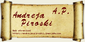Andreja Piroški vizit kartica